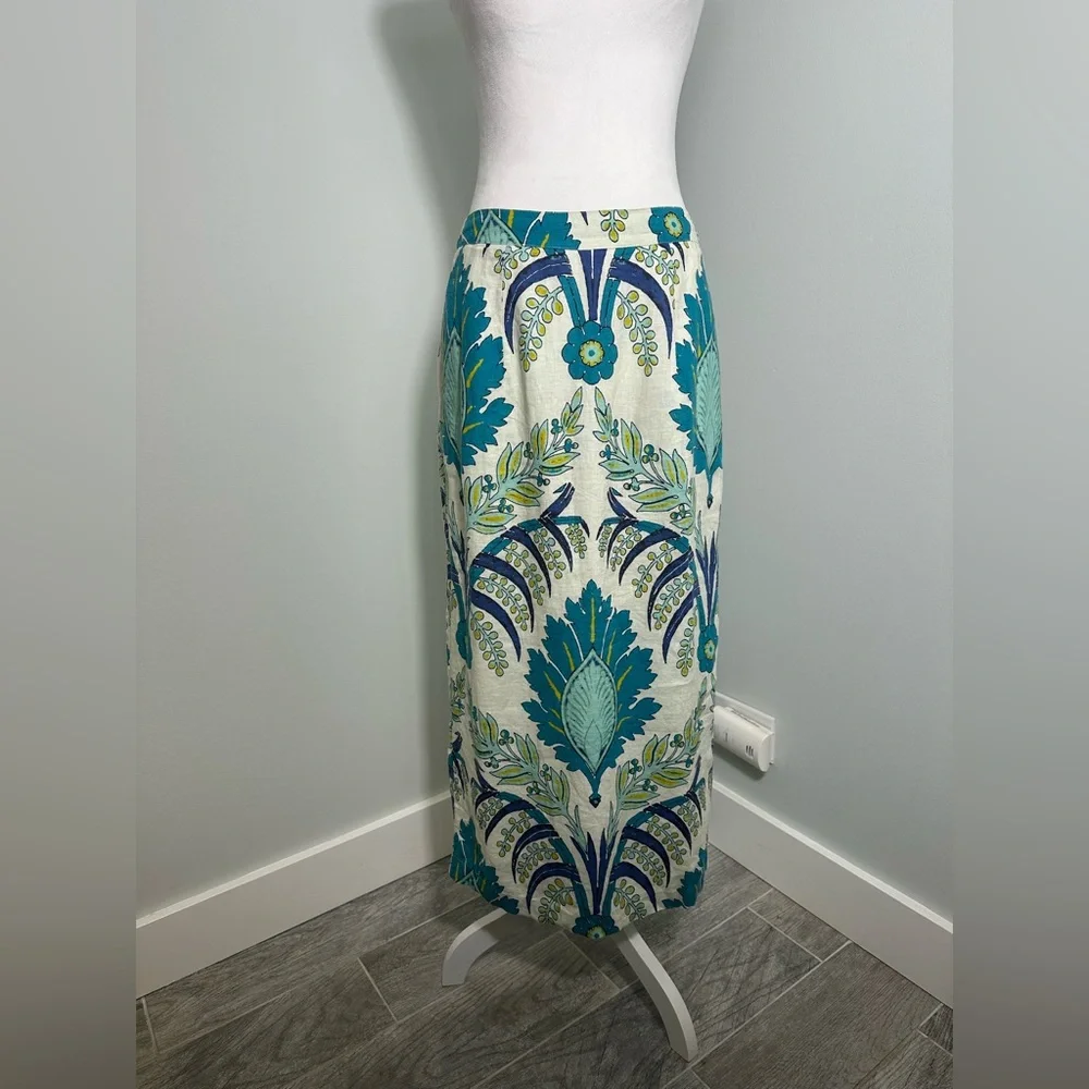 Sundance Linen Paisley Cottagecore Midi Skirt Size 10 - Picture 3 of 14